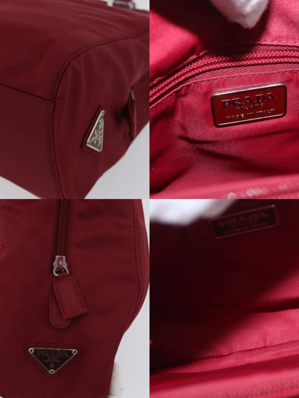 PRADA Hand Bag Nylon Red Auth ti3669 - Picture 13 of 15